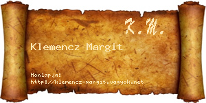 Klemencz Margit névjegykártya